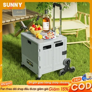 SUNNY Xe Đẩy Mua Sắm Có Thể Gấp Gọn Xe Kéo Hàng Chở Đồ Siêu Thị Nhựa Xe Đẩy Vận Chuyển Hàng Hóa