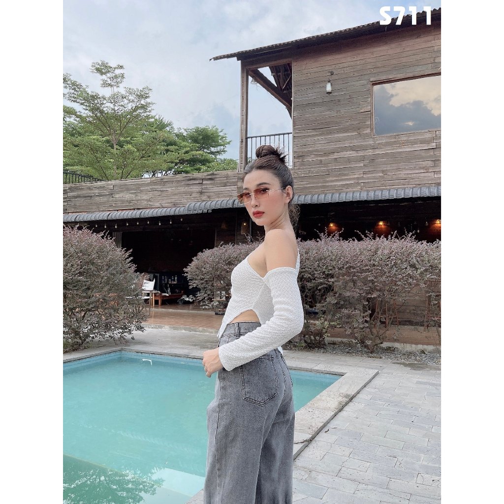 Quần Jeans Nữ Ống suông Phối Màu Thời trang