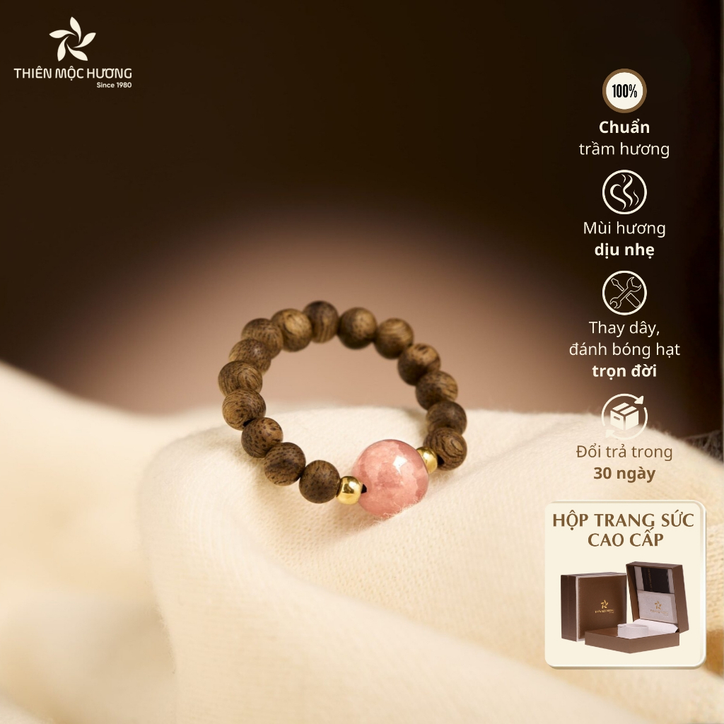 Feng Shui Ring, adjustable by Thiên Mộc Hương Agarwood