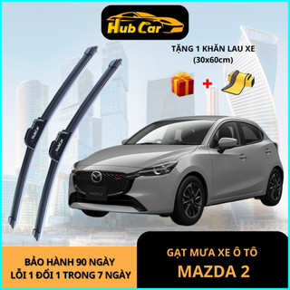Gạt Mưa Ô Tô Mazda 2 Cao Cấp HubCar Thân Mềm Không Xương Gạt Sạch Êm Không Để Lại Vệt Nước
