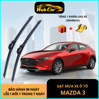 Gạt Mưa Ô Tô Mazda 3 Cao Cấp HubCar Thân Mềm Không Xương Gạt Sạch Êm Không Để Lại Vệt Nước
