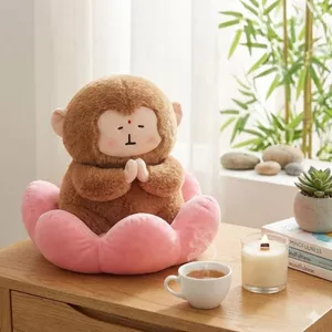 Gấu Bông Khỉ Ngồi Đài Sen, Gấu Bông Tịnh Tâm Chữa Lành Quà Tặng Quà Tặng Mang Lại Sự Bình Yên Cho Người Thân, Bố,Mẹ