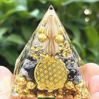 Kim Tự Tháp Orgonite - Mộc Gems Thạch Anh Tự Nhiên Trang Trí Phong Thuỷ Thu Hút Năng Lượng Tốt