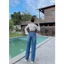 98-100cm Quần Jeans Ống Suông Nữ Chất mềm mịn không co giãn