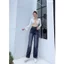 98-100cm Quần Jeans Ống Suông Nữ Chất mềm mịn không co giãn
