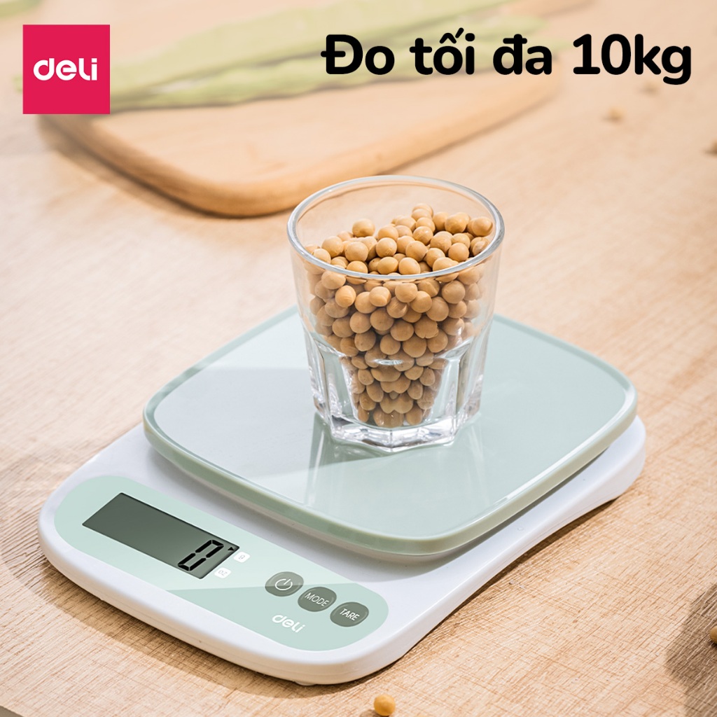 Cân Tiểu Ly DELI 1g-10Kg Đo Chính Xác 1 Gam Cân Điện Tử Nhà Bếp, Chuyển Đổi Đơn Vị gam/Oz Đo Trừ Bì Vật Chứa