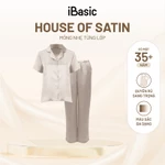 Đồ bộ mặc nhà nữ iBasic lụa satin áo tay ngắn quần dài HOMW070 — ảnh 3