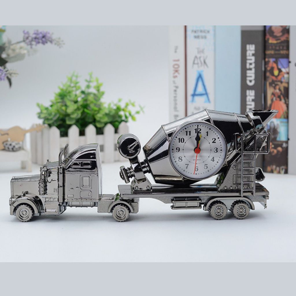 Đồng Hồ Báo Thức Xe Tải Vintage Phong Cách Bắc Âu – Đồng Hồ Để Bàn Decor Cổ Điển Màu Đồng Cổ Vàng Đen
