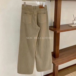 Quần suông nâu w.e Loại 1 thiết kế dáng dài ống rộng trẻ trung cá tính siêu xinh, quần nữ basic sang chảnh