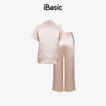 Đồ bộ mặc nhà nữ iBasic lụa satin áo tay ngắn quần dài HOMW070 — ảnh 5