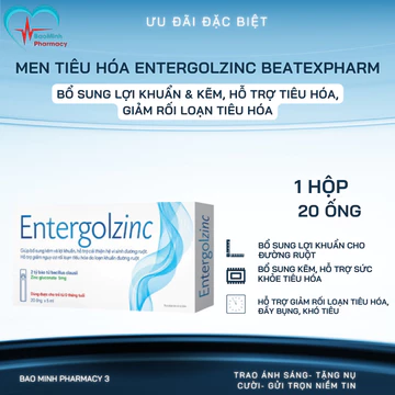 Men Tiêu Hóa Entergolzinc Beatexpharm – Bổ Sung Lợi Khuẩn & Kẽm, Hỗ Trợ Tiêu Hóa, Giảm Rối Loạn Tiêu Hóa (Hộp 20 Ống x 5