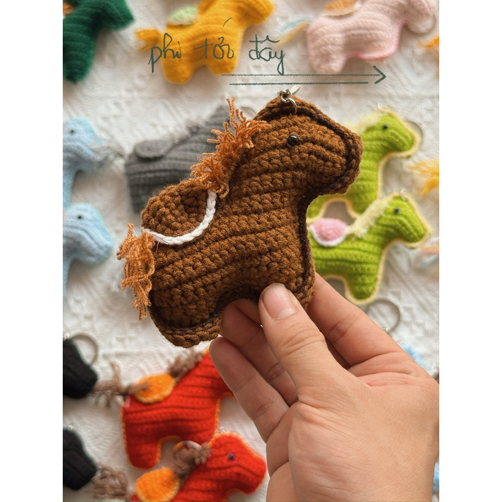 [LẺ 1 CÁI] Móc Khoá Len Tết Chú Ngựa Phi Mã Đáo Thành Công Mã Tiểu Dã Handmade Màu Pastel Quà Tặng Dễ Thương Độc Đáo