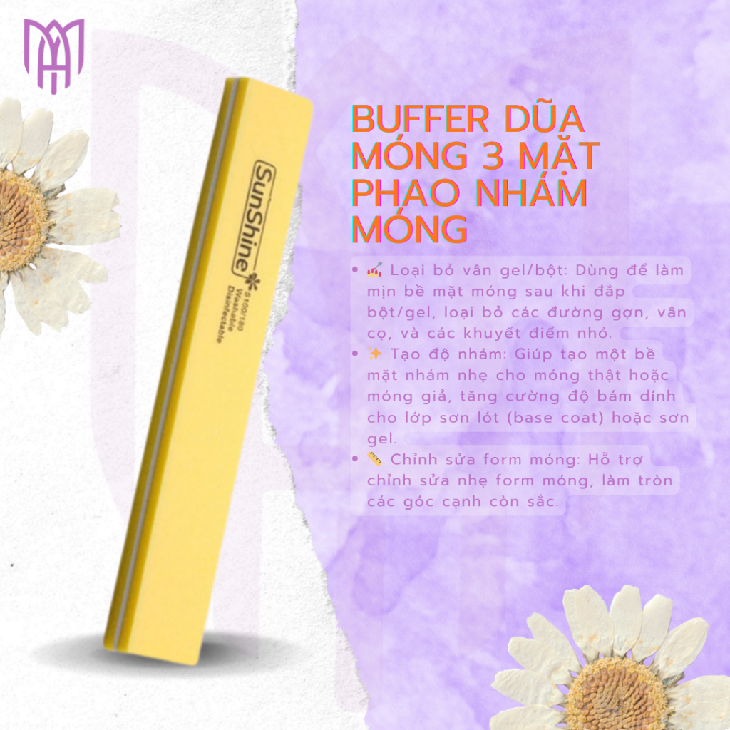 [Mua5Tặng1] Phao Chà Móng Sunshine Màu Ngẫu Nhiên Nhiều Hình Dạng - Độ Nhám 100 180