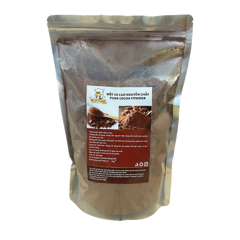 Bột Cacao Ong Vàng Nguyên Chất - Không Đường, Thơm Đậm Vị, Chứng Nhận ATTP