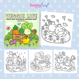 Bộ Tranh Tô Màu Veggie Life 41 Tranh, Giấy dày 200gsm Quyển A4 A5, Phù Hợp Màu Marker, Acrylic, Chì Màu, Sáp Màu