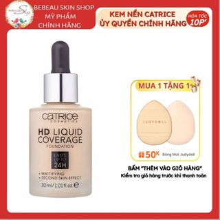 Kem Nền CATRICE HD Liquid Coverage 24H Mỏng Nhẹ Che Khuyết Điểm 002 005 010 020 030 - Bebeau