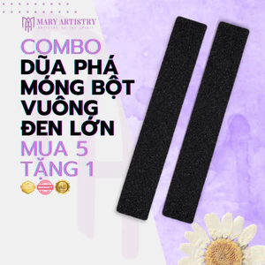 Dũa Móng Giả Phá Bột Mary Artistry Vuông Đen Lớn Cứng Cáp Chuyên Nghiệp