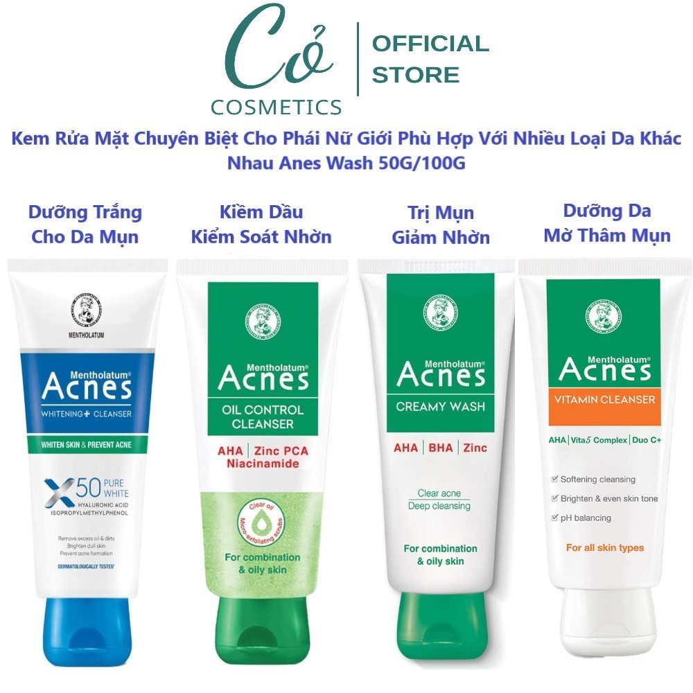 Kem/Gel Rửa Mặt Chuyên Biệt Cho Nữ Giới Phù Hợp Với Nhiều Loại Da Khác Nhau Acnes Wash 25G/50G/100G | BigBuy360 - bigbuy360.vn