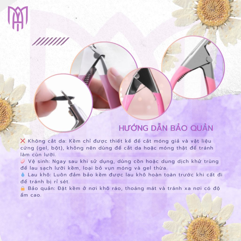 [Mua5Tặng1] Kềm Bấm Móng Giả Mary Artistry Màu Hồng - Kìm Cắt Móng Giả Nail Chuyên Nghiệp