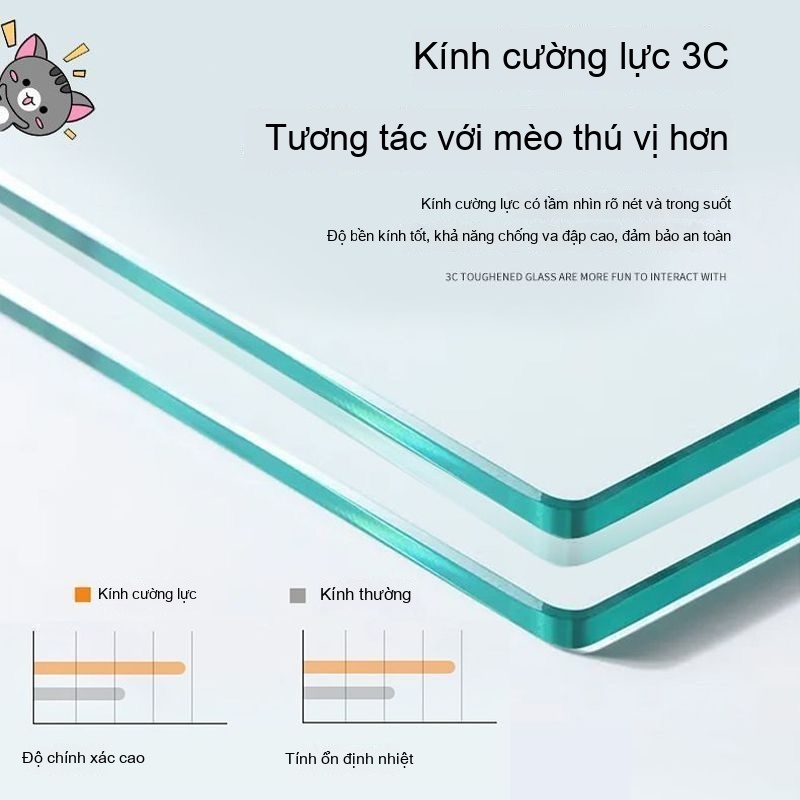 Tủ nhà gỗ villa cho mèo nhiều tầng có thang leo khay vệ sinh phù hợp nuôi mèo trong nhà