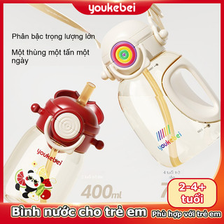 Youkebei Bình Nước Trẻ Em PPSU – 2 Cách Uống, Chống Vỡ, Chống Văng, Không Rò Rỉ, Phù Hợp Đi Học & Đi Chơi