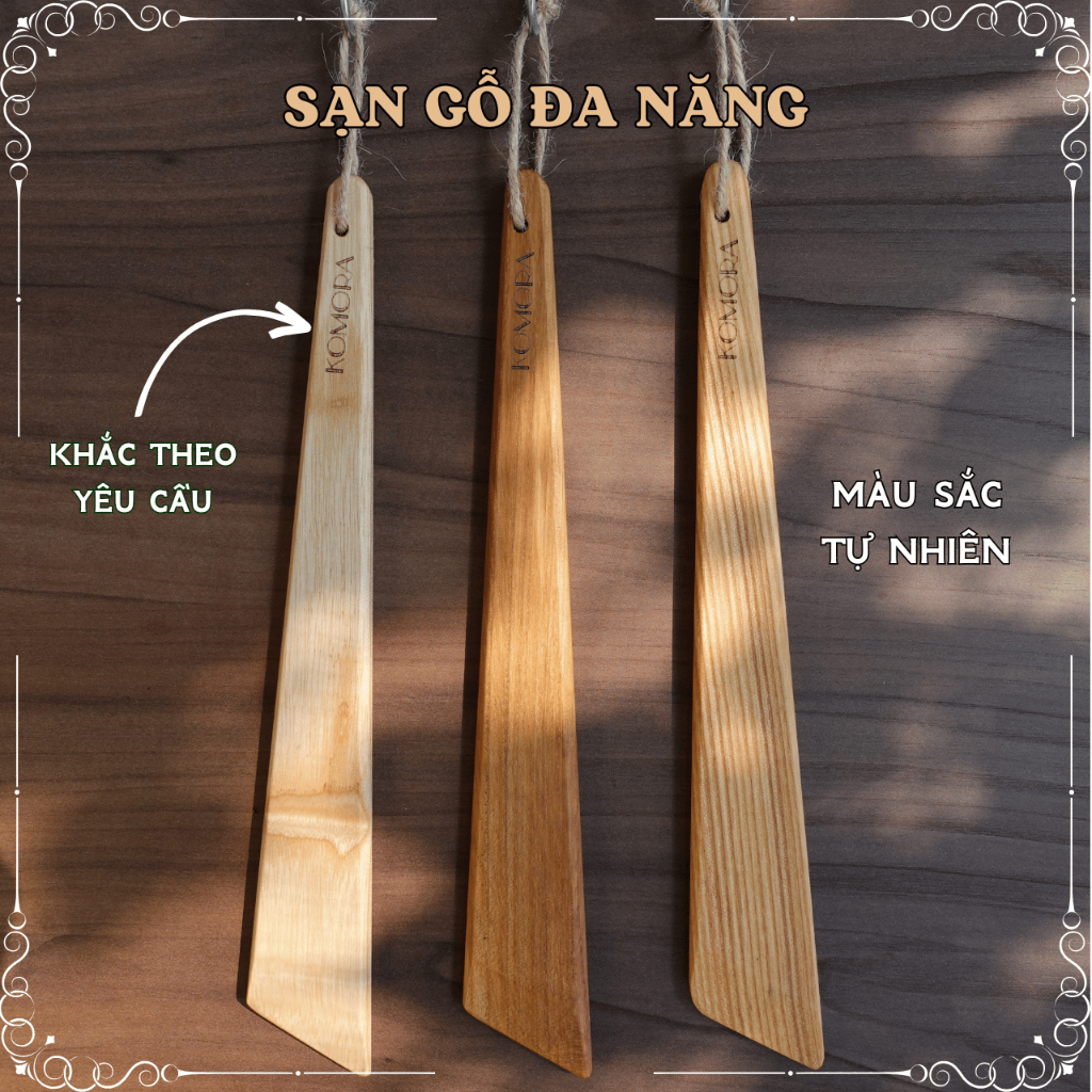 [1 Cái] Sạn Gỗ Đa Năng KOMORA, Khắc Theo Yêu Cầu, Đa Dụng, Quết Bơ, Xới Cơm, Xào Nấu, Bền Chắc, An Toàn Sức Khỏe