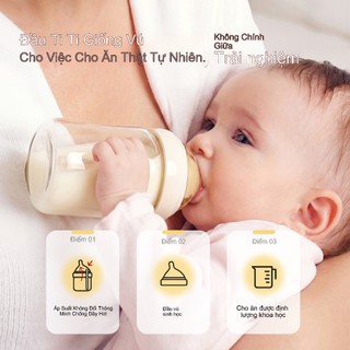 Youkebei Bộ Bình Sữa Thủy Tinh Borosilicate – Chống Sặc, An Toàn, Không BPA