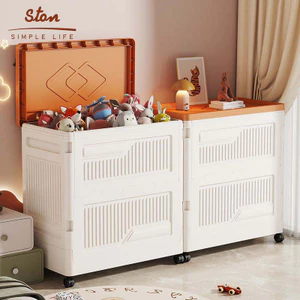 STON Hộp Đựng Quần Áo Gấp Gọn Cỡ Lớn Có Bánh Xe Hộp đựng đồ chơi lớn Thùng Nhựa Đựng Đồ Đa Năng Kín và chống bụi