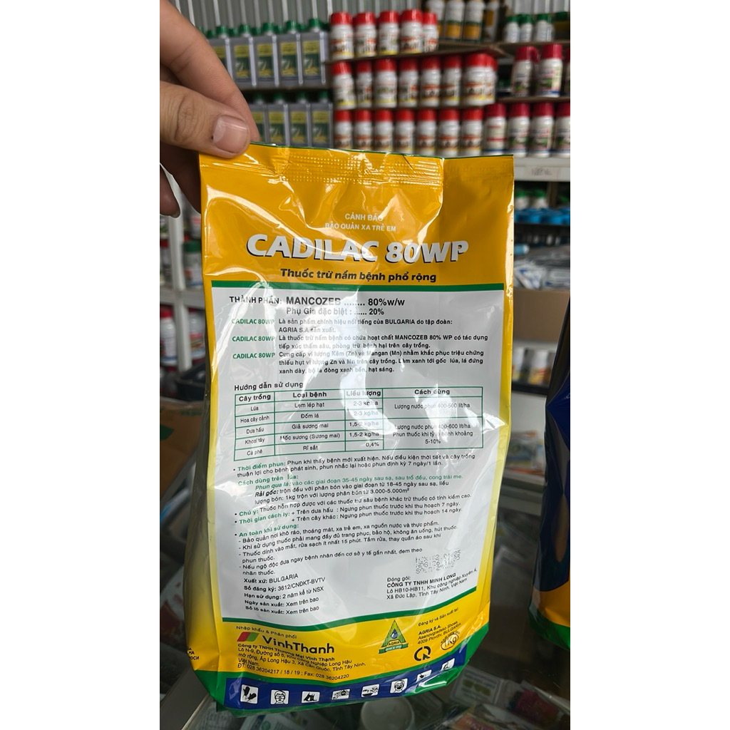 1 Thùng 10kg Cadilac 80wp Vĩnh Thạnh nguyên đai nguyên kiện- nhập khẩu Bulgari Với hàm lượng Mancozeb 80%