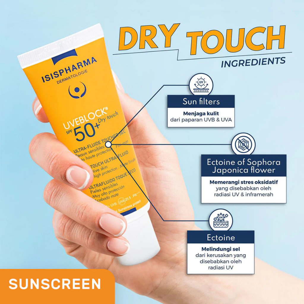 kem chống nắng ISISPHARMA Uveblock SPF50+ Dry Touch/Mineral Sunscreen 40ml