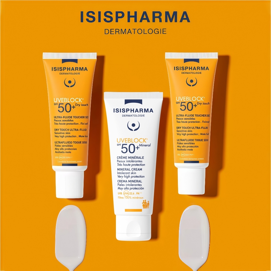 kem chống nắng ISISPHARMA Uveblock SPF50+ Dry Touch/Mineral Sunscreen 40ml