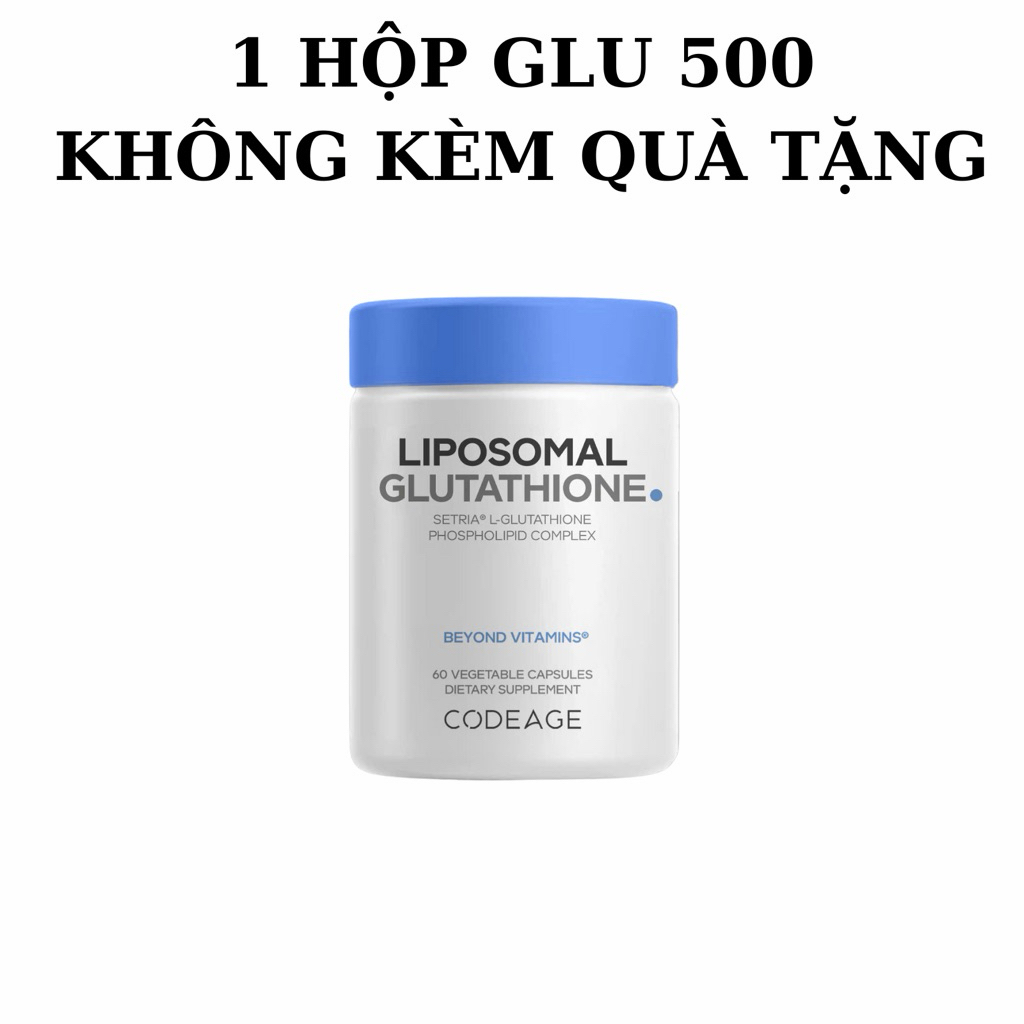1 GLU 500 + OMEGA 3 CANADA 80 VIÊN) Viên Uống Liposomal Glutathione 500mg  Codeage 60 viên (và Omega 3 Webber Natural)