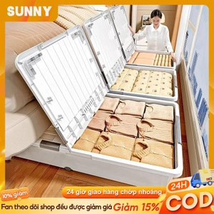 SUNNY Hộp đựng đồ để dưới gầm giường Nhựa Hộp Đựng Quần Áo Có Bánh Xe Đa Năng Hộp Lưu Trữ Có Nắp