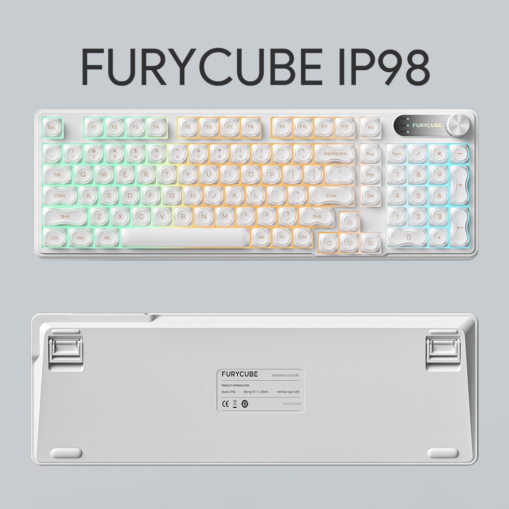 Bàn Phím Có Dây FURYCUBE IP98, LED RGB Keyboard, Gõ Êm Chống Ồn Cho Win/ MacOS, Văn Phòng Có / Game | BigBuy360 - bigbuy360.vn