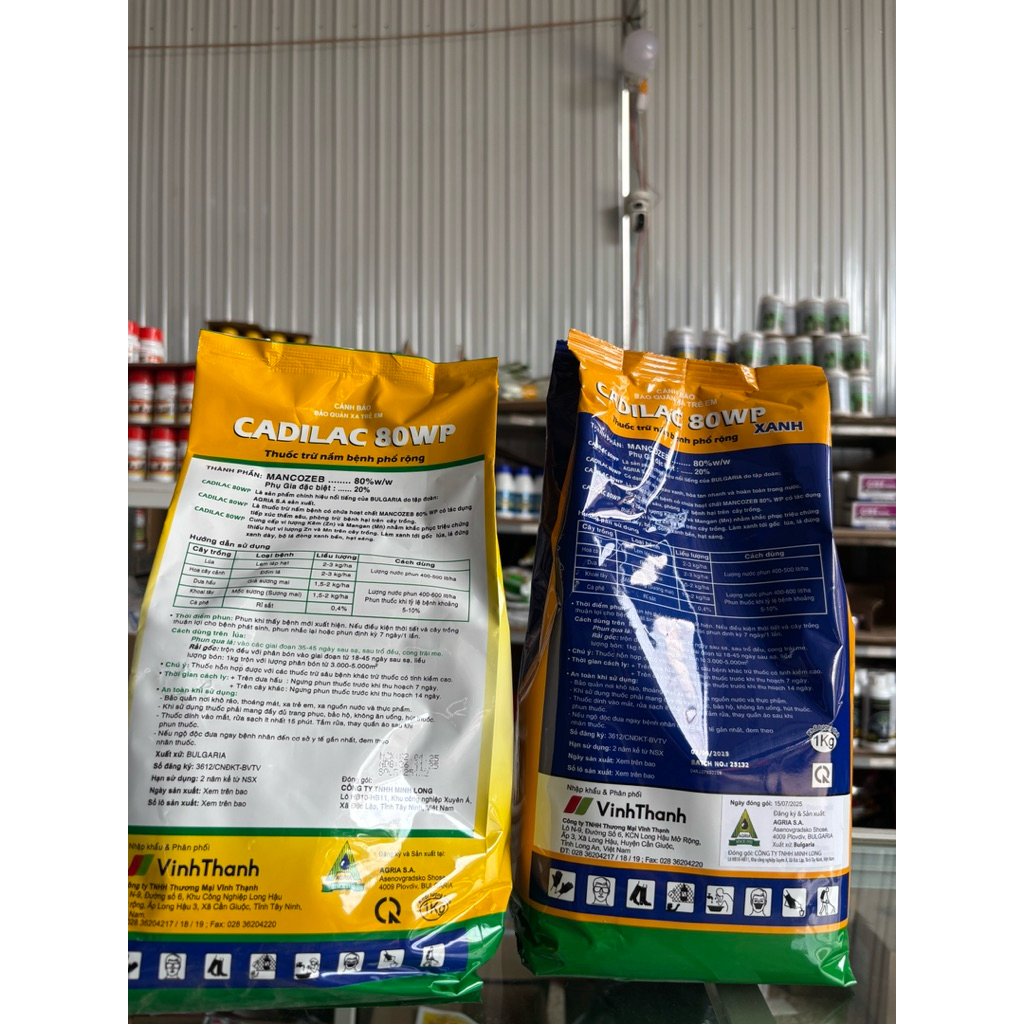 1 Thùng 10kg Cadilac 80wp Vĩnh Thạnh nguyên đai nguyên kiện- nhập khẩu Bulgari Với hàm lượng Mancozeb 80%