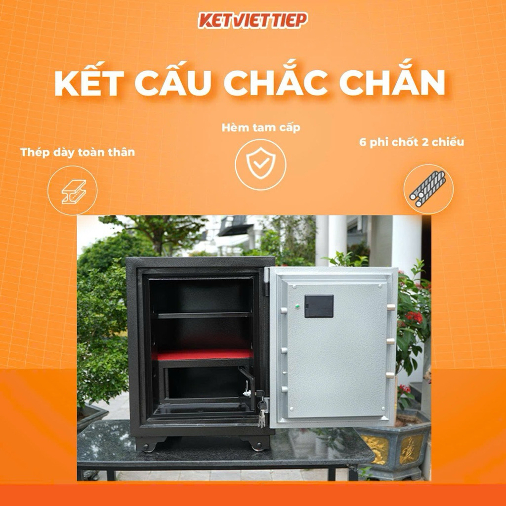 Két sắt Việt Tiệp Chính Hãng KVD48DT Chống Cháy Dùng Trong Gia Đình, Công Ty Chống Cháy Bảo Mật Tốt