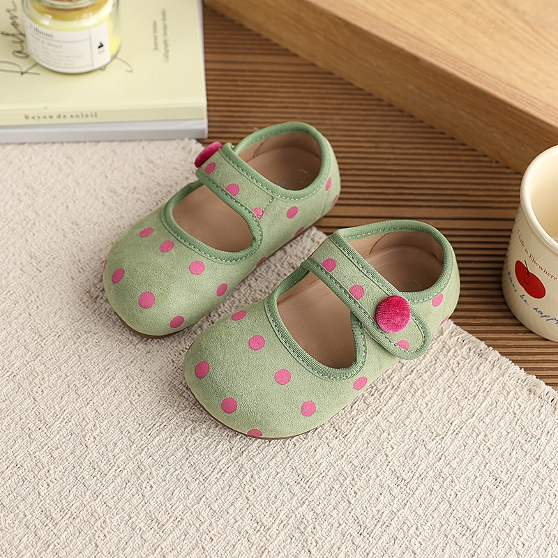 Giày da nữ kiểu Hàn Quốc với họa tiết chấm bi đa năng, mẫu mới 2026 Mary Jane Loafers