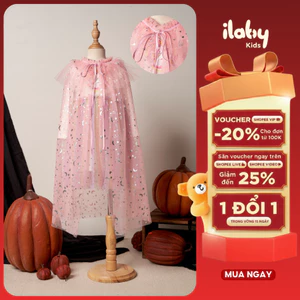 Áo choàng Halloween cho bé gái ILABY lưới sao chất liệu Tutu đính sao dây buộc 10-35kg [2674]