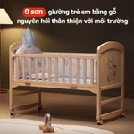 TableTrove nôi cho bé sơ sinh ngủ 3in1 Đa Năng Biến Thành Bàn Học & Nôi Đưa Điều Chỉnh Chiều giao Mosquito Netting — ảnh 2