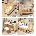 TableTrove nôi cho bé sơ sinh ngủ 3in1 Đa Năng Biến Thành Bàn Học & Nôi Đưa Điều Chỉnh Chiều giao Mosquito Netting — ảnh 8