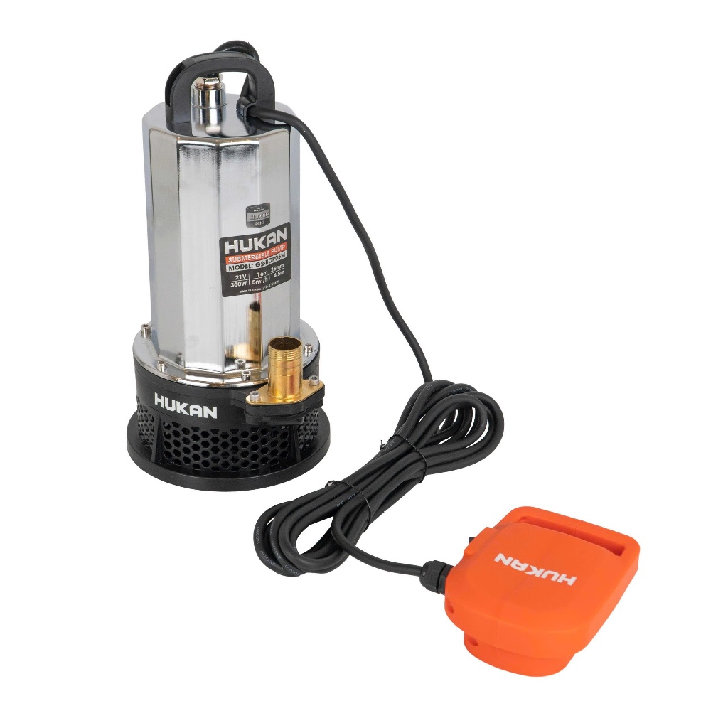 Máy bơm chìm 300w dùng pin HUKAN G2-BCP05M, Lưu lượng 5m3/h đẩy tối đa 16m, Đường kính đầu ra 25mm