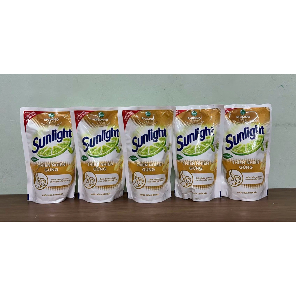 COMBO  5 Bịch rửa chén Sunlight  Gừng ,Túi 500 g)——