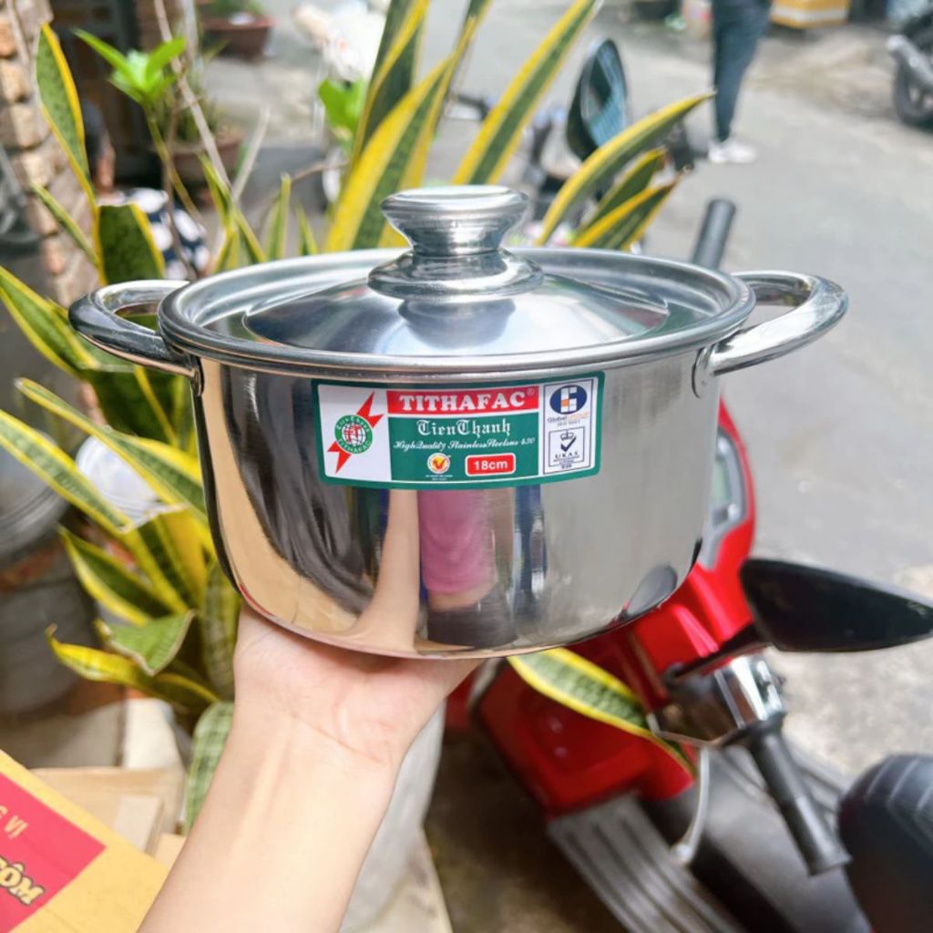 🍲 Nồi Inox Tithafac Dày Dặn Sáng Bóng Inox 430 🔥 Dùng Được Bếp Từ | Nồi Nấu Ăn Gia Đình Đủ Size | BigBuy360 - bigbuy360.vn