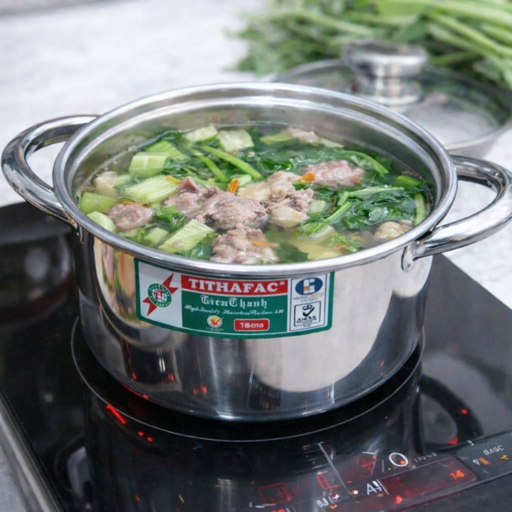 🍲 Nồi Inox Tithafac Dày Dặn Sáng Bóng Inox 430 🔥 Dùng Được Bếp Từ | Nồi Nấu Ăn Gia Đình Đủ Size | BigBuy360 - bigbuy360.vn