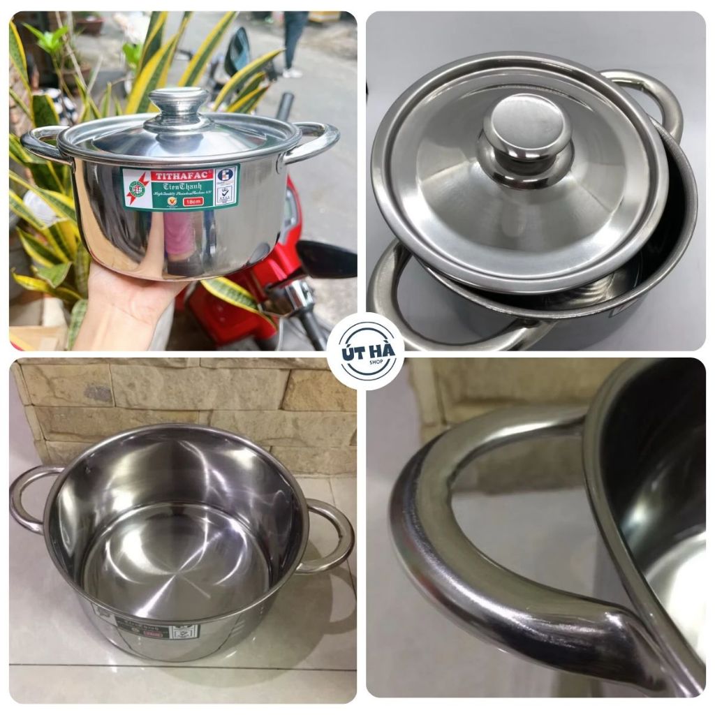 🍲 Nồi Inox Tithafac Dày Dặn Sáng Bóng Inox 430 🔥 Dùng Được Bếp Từ | Nồi Nấu Ăn Gia Đình Đủ Size | BigBuy360 - bigbuy360.vn