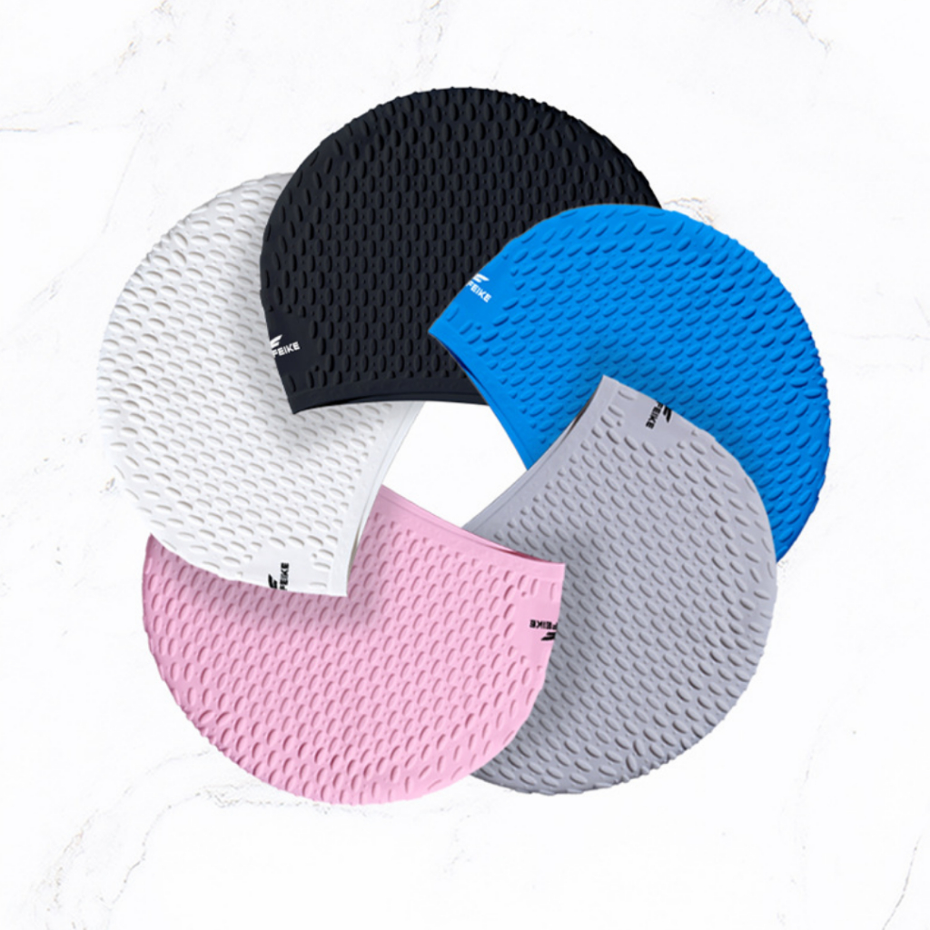 Mũ Bơi Nam Nữ Feike Silicone Có Gai, Nón Bơi Người Lớn Trùm Đầu Chất Liệu Silicon Cao Cấp Chống Nước