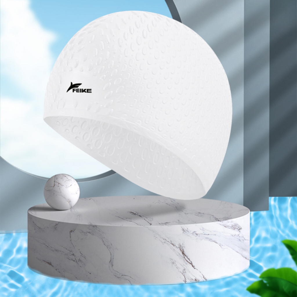 Mũ Bơi Nam Nữ Feike Silicone Có Gai, Nón Bơi Người Lớn Trùm Đầu Chất Liệu Silicon Cao Cấp Chống Nước
