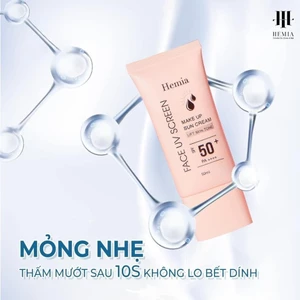 Kem Chống Nắng Kem Chống Nắng HEMIA Lọ Lớn 65g Dưỡng Trắng Nâng Tone SPF50+ Tự Nhiên, Thấm Mướt Nhanh, Mịn Màng