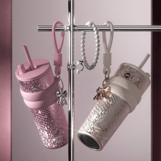 Bình giữ nhiệt Queen inox 316L Phủ Sứ dung tích 710ml, ly nước giữ nhiệt tặng charm nơ