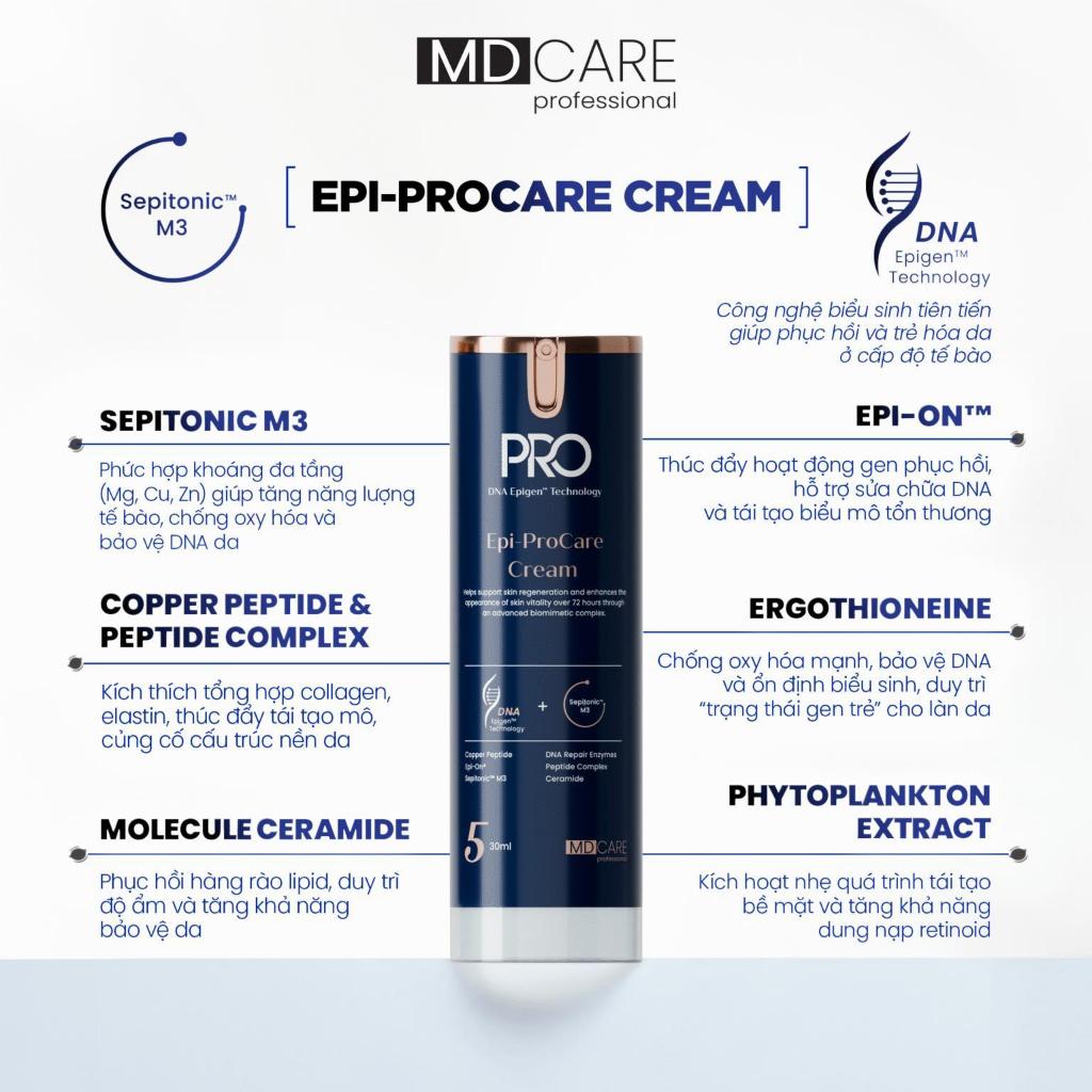 Kem Dưỡng Ẩm Phục Hồi Và Cải Thiện Nếp Nhăn MD CARE Epi - ProCare Cream 30ml